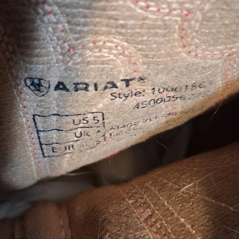 Ariat Quickdraw Western Boots EU 36.5, US 5 Leather Brown Blue Cowboy Classic